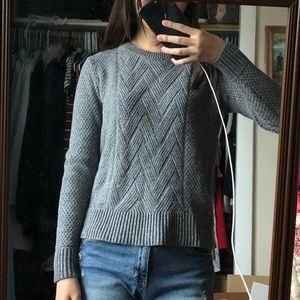 Grey cable knit sweater